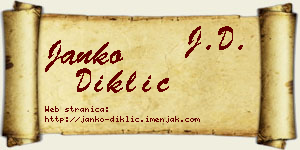 Janko Diklić vizit kartica